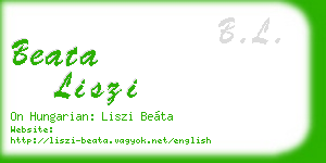 beata liszi business card
