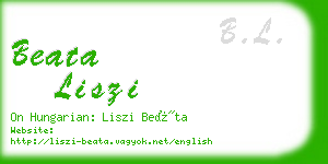 beata liszi business card